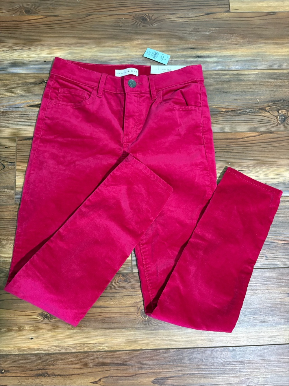 LOFT Red Velvet Skinny Jeans